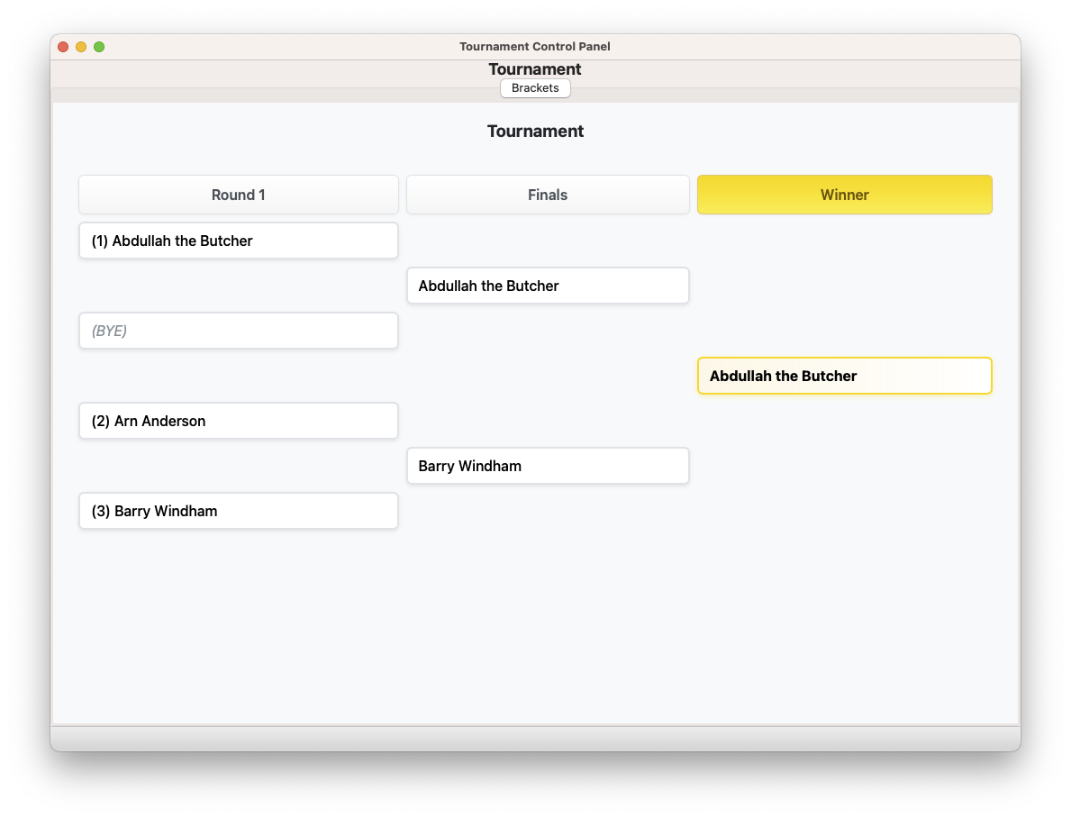 Cleaner tournament brackets